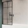 Штора для ванны Radaway NES PNJ I 90 правая, безопасное стекло, factory, чёрная (10011090-54-55R) в интернет магазине сантехники Legres.com.ua