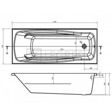 Акриловая ванна Cersanit LANA 1700х700 мм (S301-163)