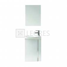 Комплект мебели Royo Elegance зеркало 45 см + тумба с раковиной подвесная 45 см белый (122910)