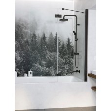 Штора для ванны Radaway Essenza New Black PND II 140 правая, безопасное стекло, прозрачное, чёрная (10002140-54-01R)