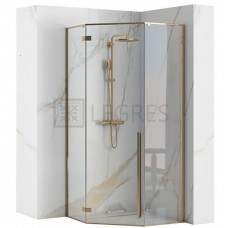 Душевая кабина Rea Diamond 90x90 gold безопасное стекло прозрачное (REA-K4904)