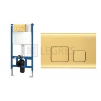 Инсталляционная система Rea для унитаза + кнопка F light gold (REA-E9851)
