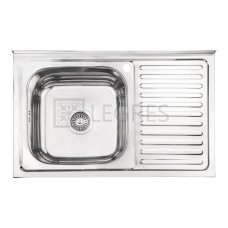 Кухонна мийка Lidz 50x80-L 0,8 мм polish (LIDZ50x80LPOL08)