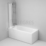 Душова шторка для ванни 80х140 см, роспашна з нерухомою стінкою AM.PM WU90BS-D3W5-140CT Gem 3  в інтернет магазині сантехніки Legres.com.ua