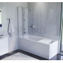 Душова шторка для ванни 80х140 см, роспашна з нерухомою стінкою AM.PM WU90BS-D3W5-140CT Gem 5  в інтернет магазині сантехніки Legres.com.ua