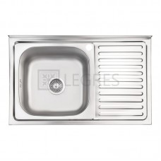 Кухонна мийка Lidz 50x80-L 0,8 мм satin (LIDZ50x80LSAT8)
