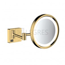 Зеркало для бритья Hansgrohe AddStoris с LED освещением, золото (41790990)