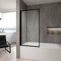 Штора для ванны Rea Lagos 70x140 черная, стекло прозрачное (REA-K7632) 5  в интернет магазине сантехники Legres.com.ua