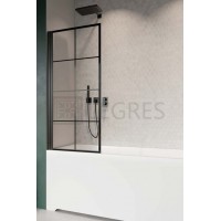 Штора для ванны Radaway NES PNJ I 100 левая, безопасное стекло, factory, чёрная (10011100-54-55L)