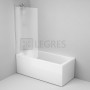 Душова шторка для ванни, матове скло 80х140 см AM.PM WU90BS-080-140CM Gem 2  в інтернет магазині сантехніки Legres.com.ua