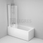 Душова шторка для ванни 80х140 см, роспашна з нерухомою стінкою AM.PM WU90BS-D3W5-140CT Gem 4  в інтернет магазині сантехніки Legres.com.ua