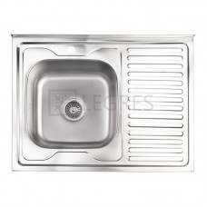 Кухонна мийка Lidz 60x80-L 0,8 мм satin (LIDZ6080LSAT8)