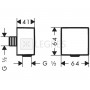 Подключение душевого шланга Hansgrohe Fixfit Square с клапаном обратного тока, матовый белый (26455700) 2  в интернет магазине сантехники Legres.com.ua