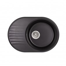 Кухонна мийка Qtap CS 51x74x21, 5 black matt (QT7451BLA404)