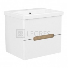 PUERTA комплект меблів 60см білий: тумба підвісна, 2 ящика + умивальник накладної арт 13-16-016
