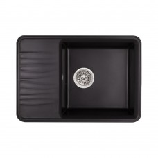 Кухонна мийка Qtap CS 73x50, 5x22 black matt (QT7440BLA404)