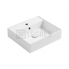 Раковина накладна на стільницю або підвісна Simas Agile 51 х 46 х h13 см, колір - білий глянсовий AG51