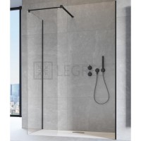 Душова перегородка Radaway Modo XII 70 безпечне скло, прозоре, чорна (389274-54-01)