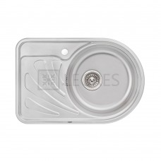 Кухонная мойка Qtap Micro Decor 67,5x45x18 steel (QT6744RMICDEC08)